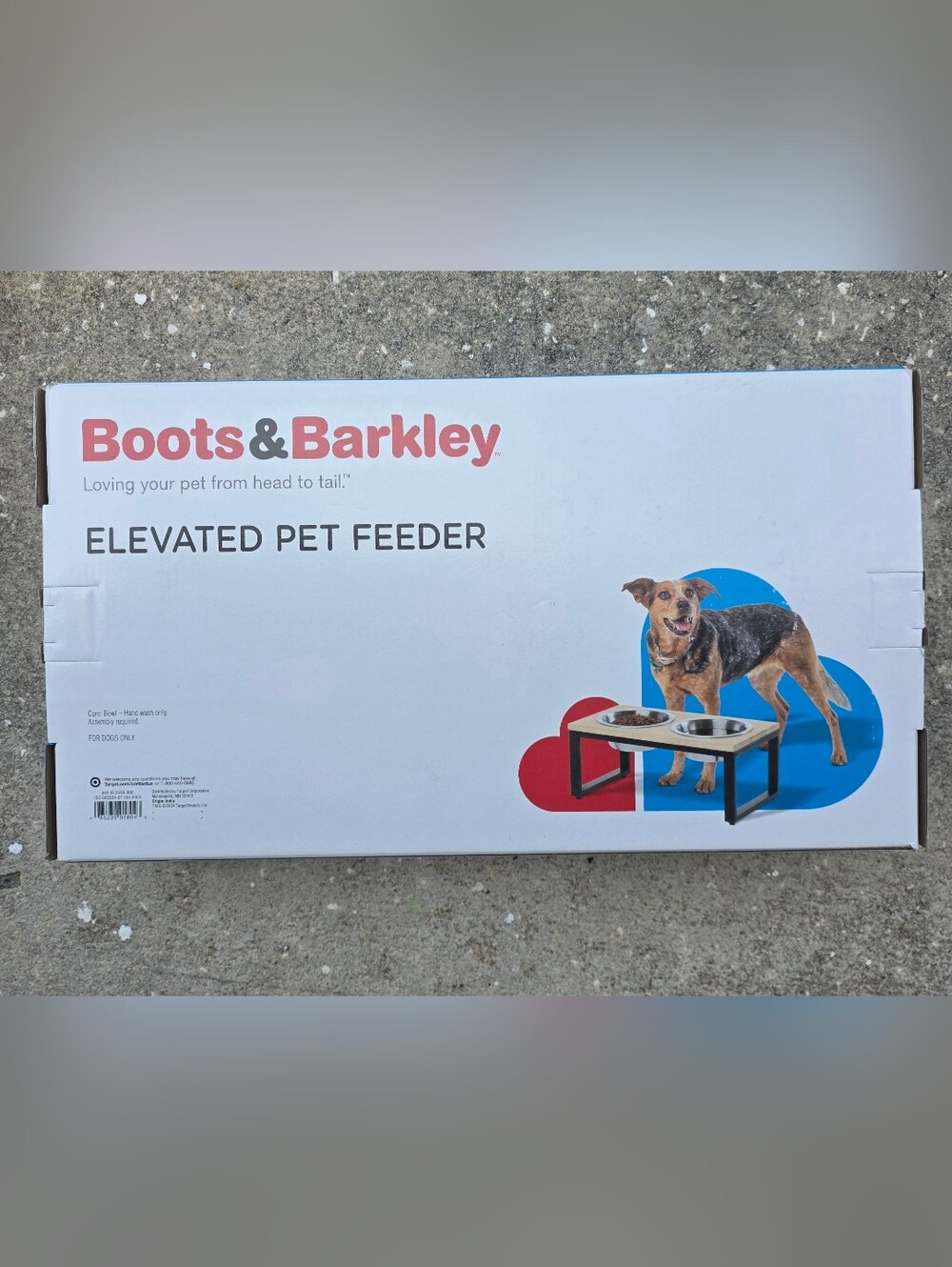 Boots & Barkley Elevated Pet Feeder with Silver Bowls and Black Frame